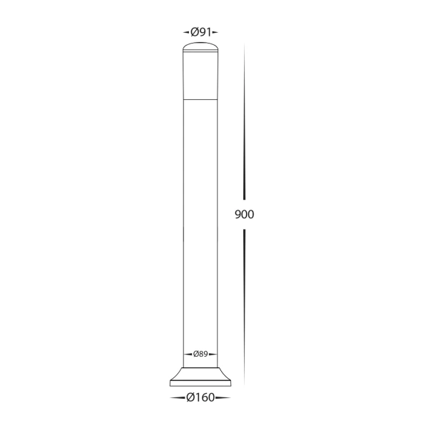 Garden light Renzi 9W Bollard HV1682T-BLK 